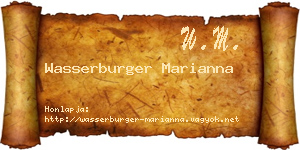 Wasserburger Marianna névjegykártya